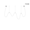 Lampa wisząca LASSO biała srebrna MSE15011004431 1xLED 50W 3000-4000K CCT wąż LED