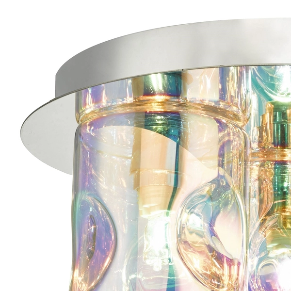 Lampa sufitowa Inter INT5350 Dar Lighting szklane tuby iryzowane chrom