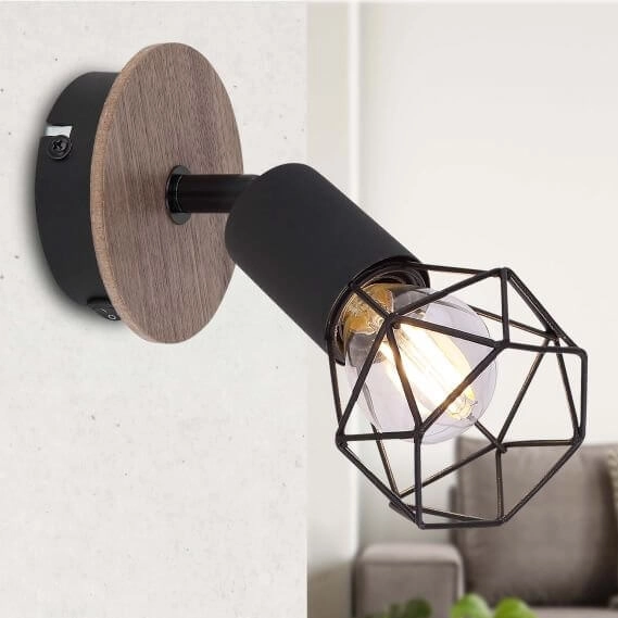 Ścienna lampa z regulacją Xara 54802S-1H czarna drewno