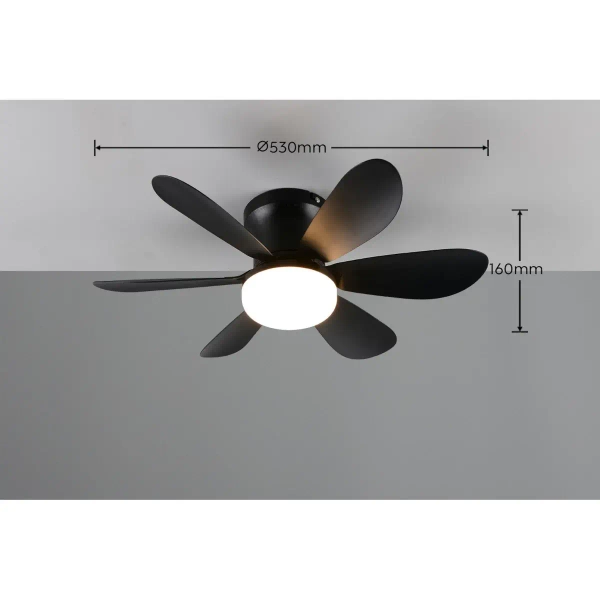 Sufitowy lampowentylator LUND R67462132 LED 8W 2700-6500K czarny