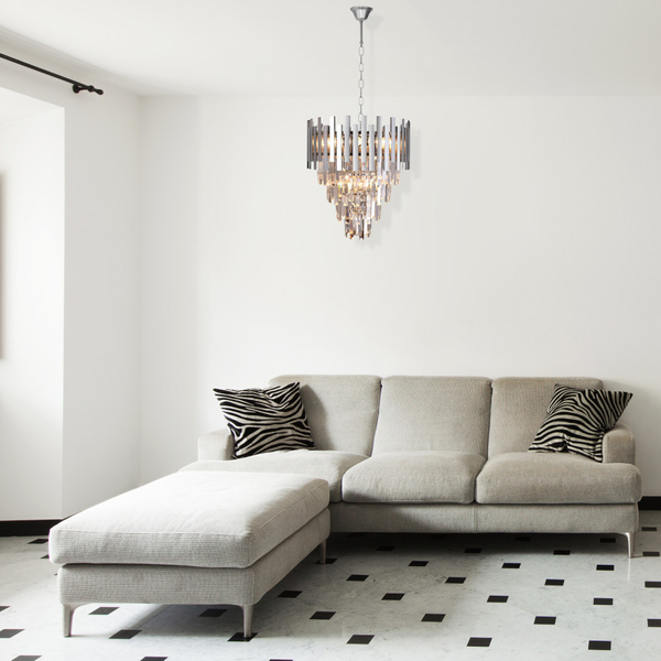 Wisząca LAMPA glamour ASPEN ML5997 Milagro kryształowa OPRAWA na łańcuchu ZWIS okrągły chrom