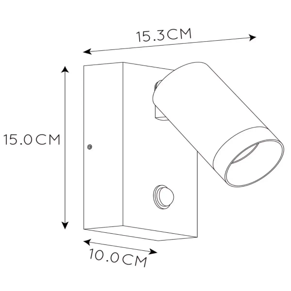 Kinkiet na ścianę z czujnikiem TAYLOR 09831/01/30 IP54 ściemniana czarna