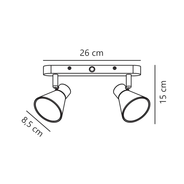 Sufitowa lampa podwójna Eik 45770110 reflektorki regulowane szary