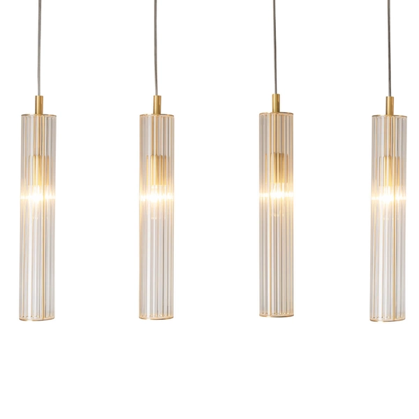 Wisząca lampa na listwie Aria 1222 Zuma sople mosiądz przezroczysty