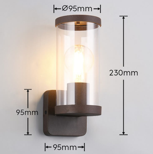 Elewacyjna lampa tuba Bonito R21596124 IP44 brązowy