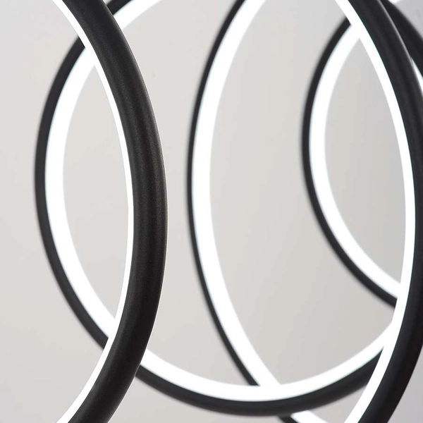 LAMPA wisząca MDECO SLIM/000018/4000/B metalowa OPRAWA listwa LED 130W 4000K zwis pierścienie rings czarne