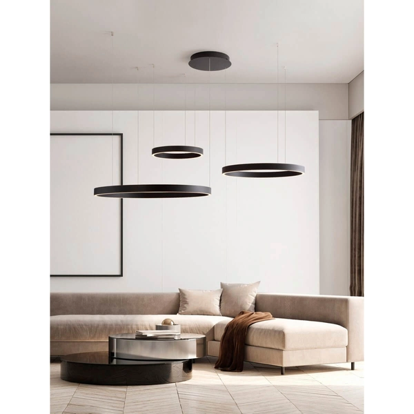 Zwisająca lampa nad stół BARI LE44317 LED 181W 3000K pierścienie czarny