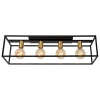 Metalowa lampa przysufitowa RUBEN 00124/04/30 Lucide czarny złoty