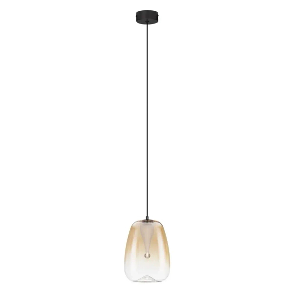 Owalna lampa wisząca JAREVIA LE45125 LED 3W 3000K szklana złota