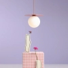 Wisząca lampa do salonu Loop 1125G11_L Aldex szklana kula koralowy