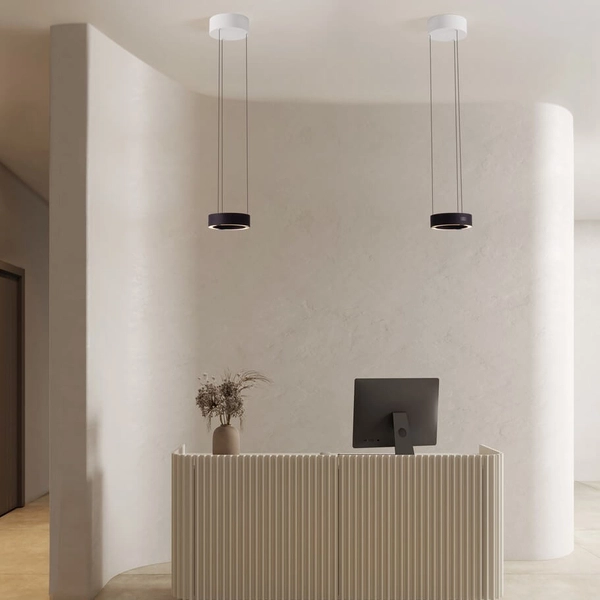 Pierścieniowa lampa wisząca ALMAY LE44605 LED 24W 3000K czarna biała