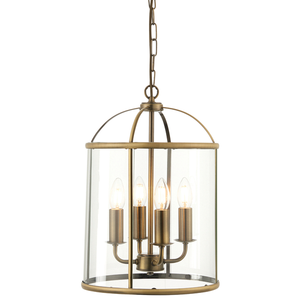 Lampa wisząca szklana kopuła antyczny mosiądz Lambeth OUTLET
