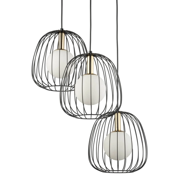 Wisząca lampa kaskadowa Bell 40729 Sigma druciak czarna złota