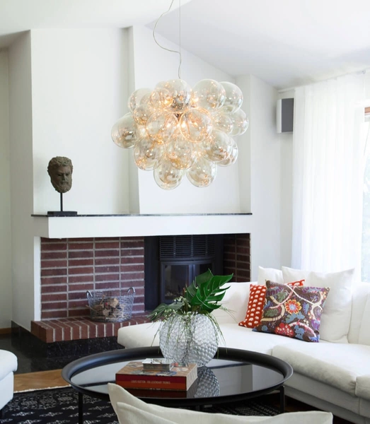 Bursztynowa lampa wisząca Gross 4200650-5503 By Rydens szklane kule