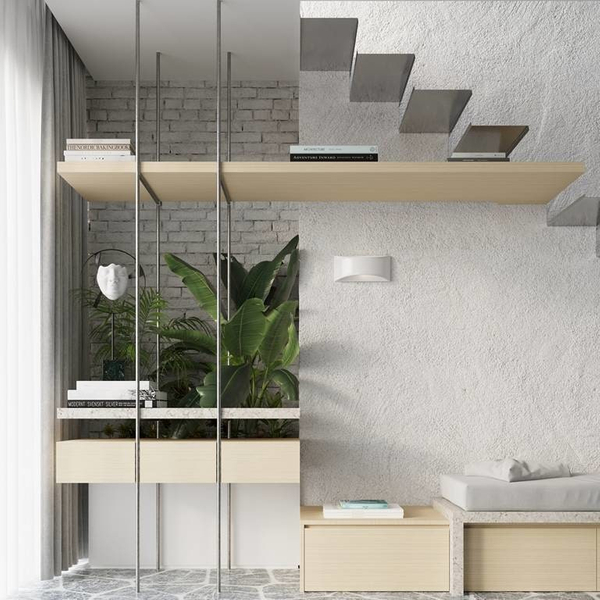 Półokrągła lampa ścienna SL.0834 ceramiczny kinkiet biały