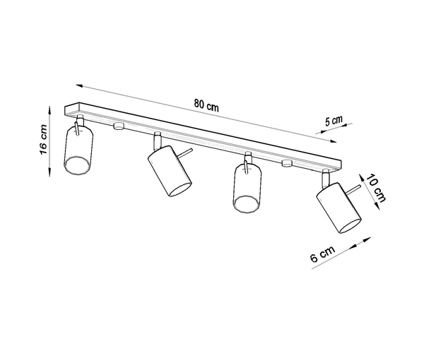 Sufitowa listwa reflektorowa Ring SL.0332 Sollux regulacja czarna