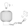 Loftowa LAMPA stołowa MALOTO 45586/20/62 Lucide stojąca LAMPKA szklana bursztynowa mosiądz