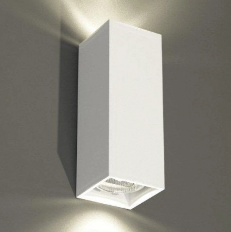 Kinkiet LAMPA ścienna OZU 7464 Shilo prostokątna OPRAWA przyścienna metalowa biała