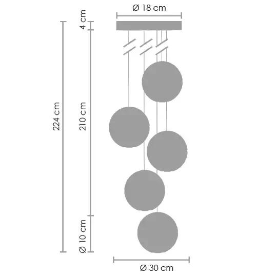 Lampa wisząca kule Starlight ST-9228-5 Step do salonu kryształ chrom