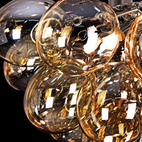 Plafon LAMPA modernistyczna BALBO MOD112CL-08G Maytoni sufitowa OPRAWA plafoniera szklana kule molekuły koniak
