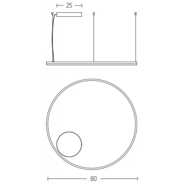 Wisząca lampa pierścień 20262 LED 57W 3000K okrągła czarny