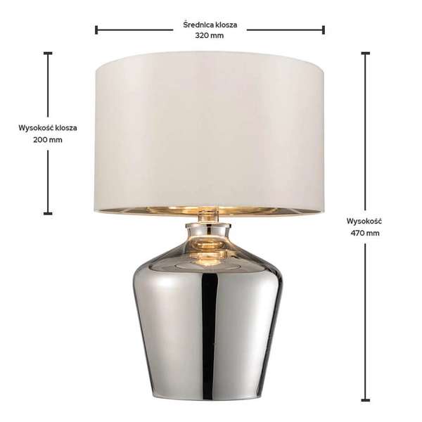 Abażurowa lampa stołowa Waldorf 61198 Endon kość słoniowa chrom