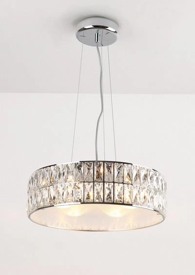 LAMPA wisząca DIAMANTE P0238 Maxlight szklana OPRAWA okrągła ZWIS z kryształkami crystal przezroczysty