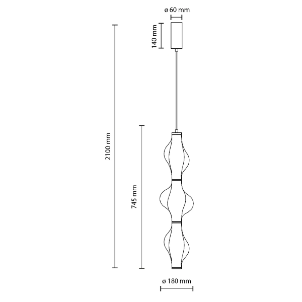 Glamour zwisowa lampa Elva 18214 LED 22W 3000K szklana bursztynowy