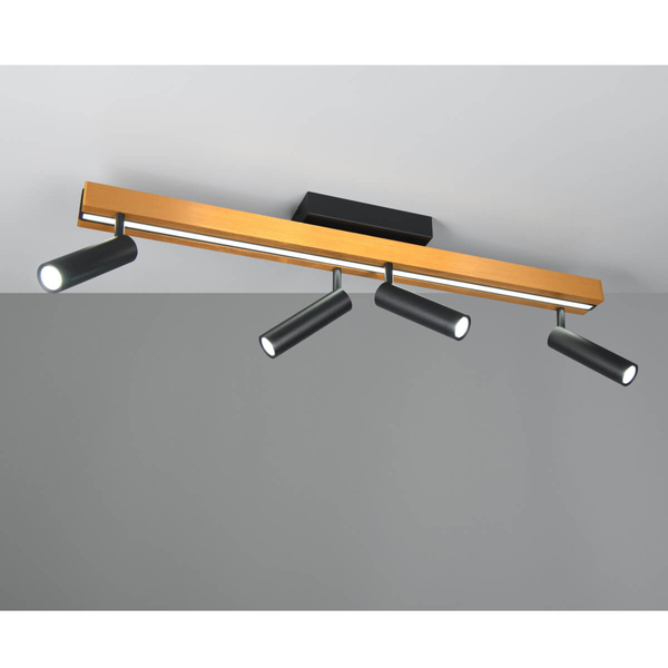 Sufitowa lampa z pilotem ZENO 648310580 LED 12+22W 2700-6500K czarne złote