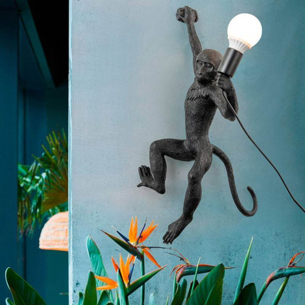 Ścienna lampa dekoracyjna Monkey ABR-KAR3-C Abruzzo małpka czarny