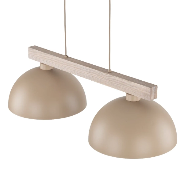 Podwójna wisząca lampa Oslo Sabia 11011 na belce beżowy