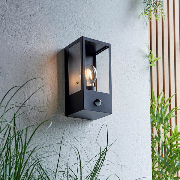 Lampa zewnętrzna na elewację Oxford PIR 94995 IP44 lampion czarny