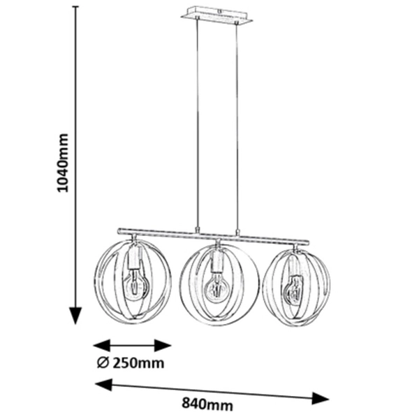Kuchenna lampa wisząca Cortado 5361 nad wyspę zwis metalowy czarny