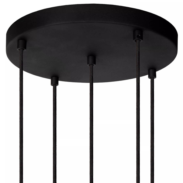 Wisząca lampa loftowa Marius kaskada czarna przydymiona