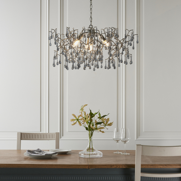 Salonowa lampa wisząca L&-190301 Light& gałązki srebrna dymiona