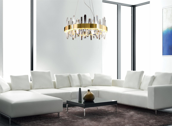Kryształowa lampa wisząca PRINCE P0421 glamour crystal LED 31W 3200K złoty