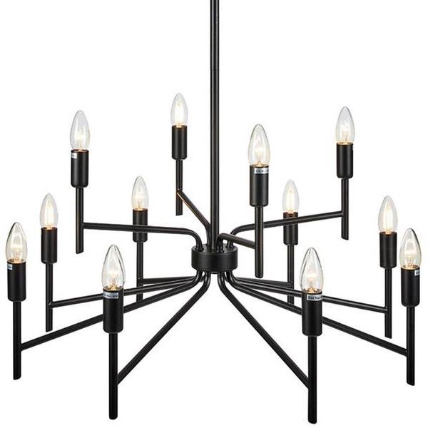 Świecznikowa LAMPA wisząca REGENT 108107 Markslojd pałacowa OPRAWA zwis metalowy czarny