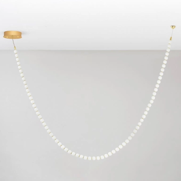 Wisząca lampa nad wyspę MOCA LE44207 LED 109W 3000K perły złota biała