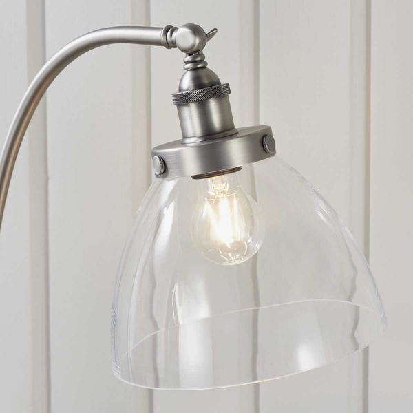 Pokojowa lampa podłogowa Hansen 91741 Endon srebrna przezroczysta