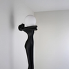 Stojąca lampa HESTIA czarna biała AZ6787 1xE27 kulista ściemnialna