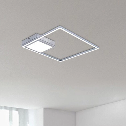 Kwadratowa LAMPA sufitowa SIRIUS 5285 Rabalux metalowy plafon LED 30W 4000K do salonu chrom