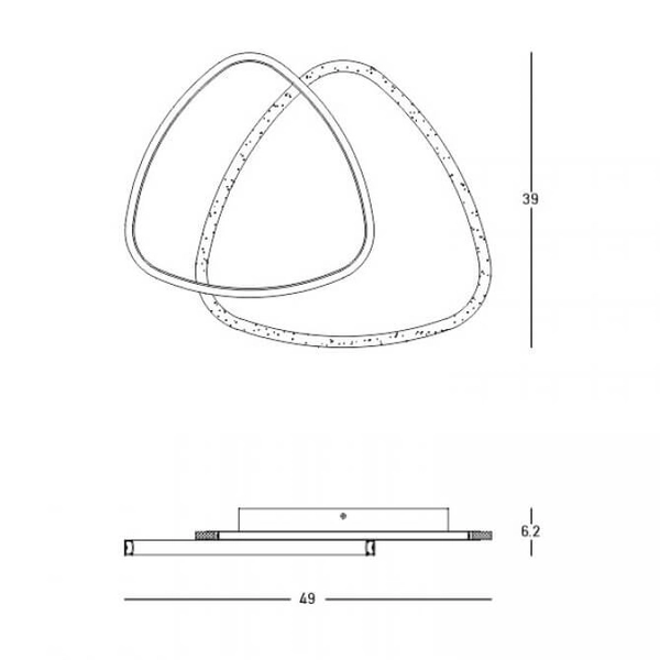 Ściemnialna lampa sufitowa 23093 LED 36W 3000K do jadalni biały złoty