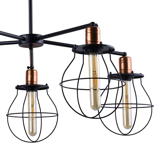 Zwis industrialny do kuchni Manufacture 9738 czarna lampa klatki