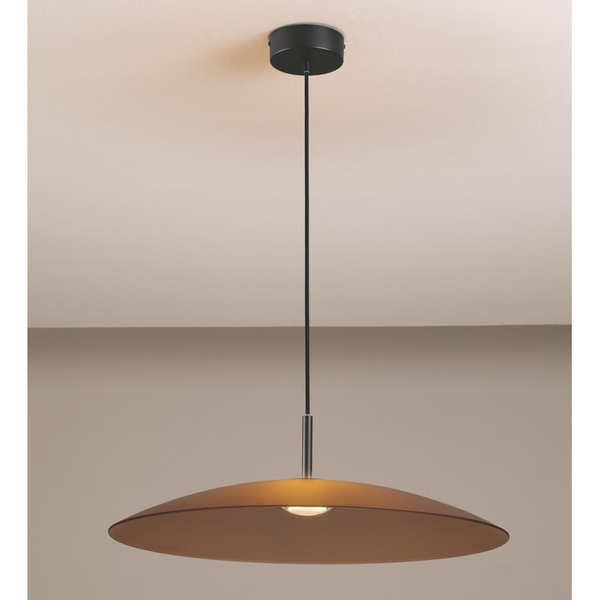 Lampa zwisająca PECA LE44272 LED 17W 3000K dysk czarna brązowa