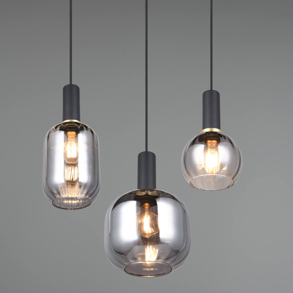 Zwisająca lampa gabinetowa DIVA 319830332 Trio przydymiony czarny