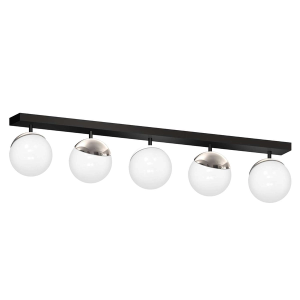 Plafon LAMPA sufitowa SFERA MLP8875 Milagro metalowa OPRAWA kule balls na listwie czarne białe chrom