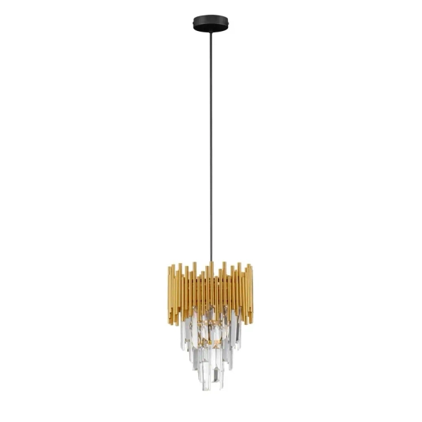 Wisząca lampa PELAVRO LE45107 do salonu glamour złota