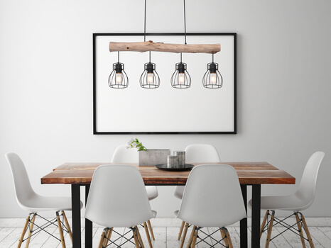 Rustykalna lampa wisząca Mina 15326-4N czarna drewniana
