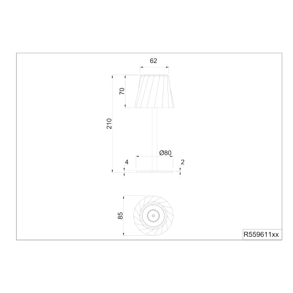 Dotykowa lampka nocna DIAZ R55961177 LED 1,6W 2700-6500K IP44 szary