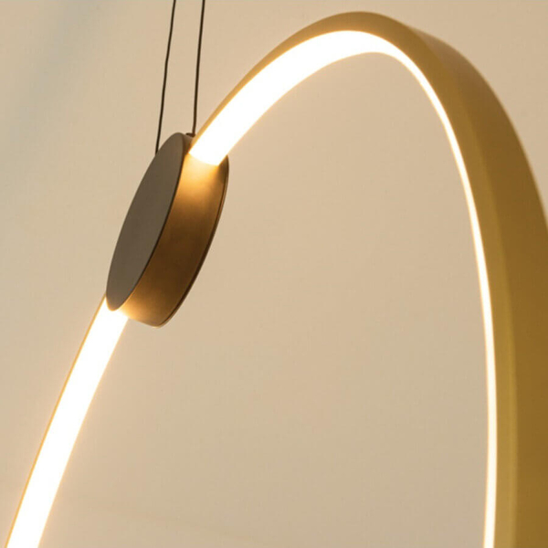 Ringowa wisząca lampa 23094 LED 24W 3000K do jadalni czarny złoty